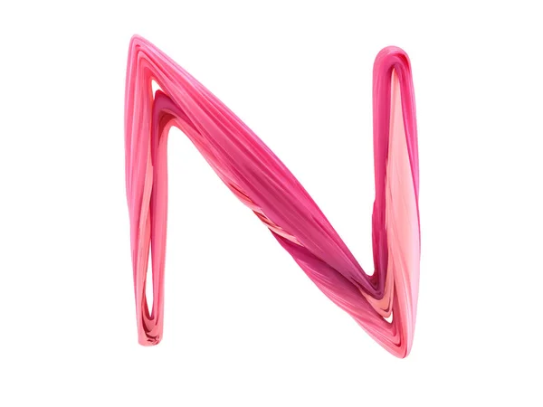 Alfabetet Candy twisted stil konst och illustration bokstaven N. 3D — Stockfoto