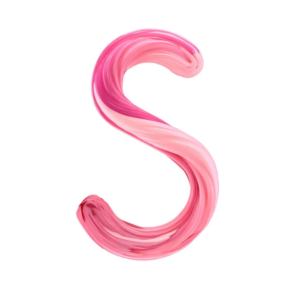 Алфавіт цукерки скручений стиль мистецтва та ілюстрація літера S. 3D — стокове фото