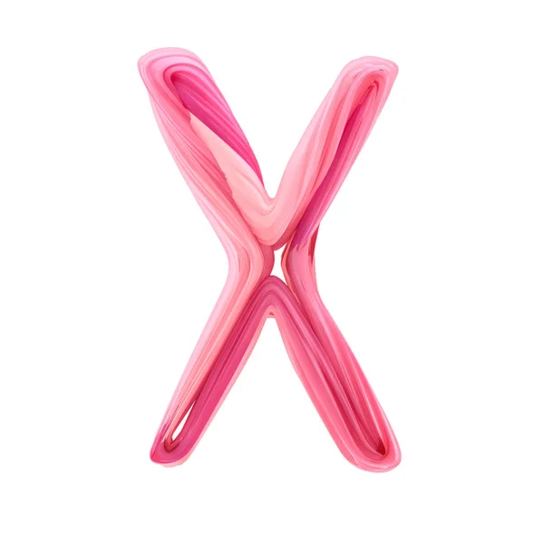 Алфавіт цукерки скручений стиль мистецтва та ілюстрація літера X. тривимірний — стокове фото