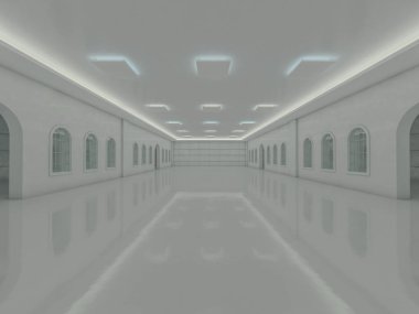 Soyut modern mimari arka plan. 3d oluşturma