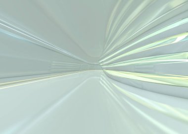 Basit boş odası iç lambalar ile. 3D