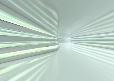 Basit boş odası iç lambalar ile. 3D