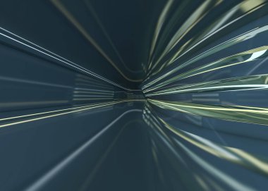 Basit boş odası iç lambalar ile. 3D