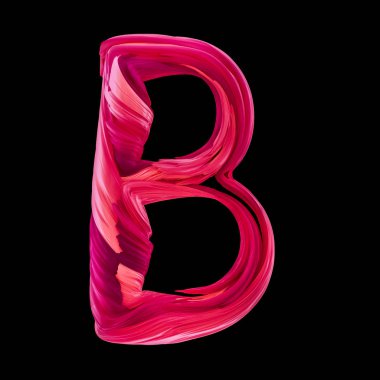 Alfabe şeker bükülmüş tarzı sanat ve illüstrasyon harfi B. 3d