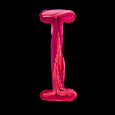 Alfabe şeker bükülmüş tarzı sanat ve illüstrasyon harfi I. 3d