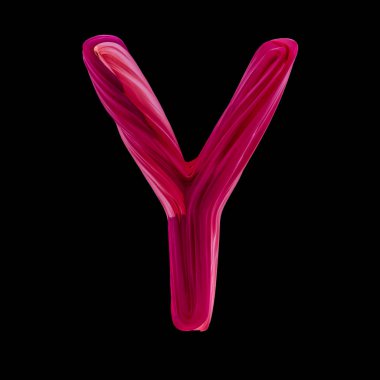 Alfabe şeker bükülmüş tarzı sanat ve illüstrasyon harfi Y. 3d