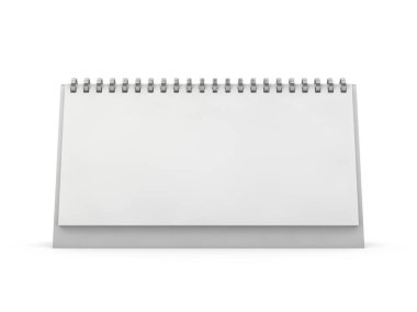 Tabloda boş yatay masa takvimi. Mockup tasarım konsepti. 3d
