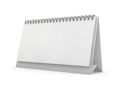 Tabloda boş yatay masa takvimi. Mockup tasarım konsepti. 3d