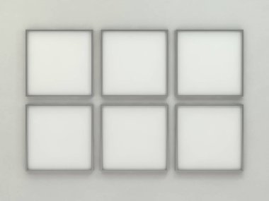 Arka plan üzerinde beyaz boş kare fotoğraf çerçevesi mockup. 3d