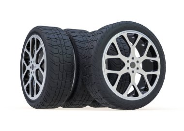 Kış sert koruyucu ile lastikler ayarlayın. 3d