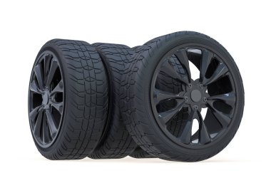 Kış sert koruyucu ile lastikler ayarlayın. 3d