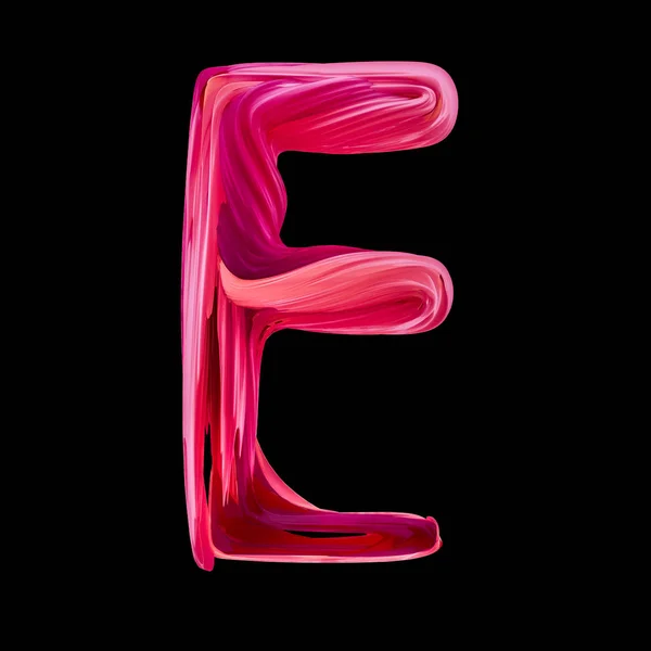 Alfabe şeker bükülmüş tarzı sanat ve illüstrasyon harfi E. 3d — Stok fotoğraf