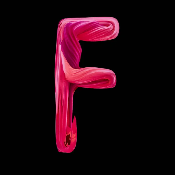 Alphabet candy twisted style art and illustration letter F. 3D — Stock Photo, Image