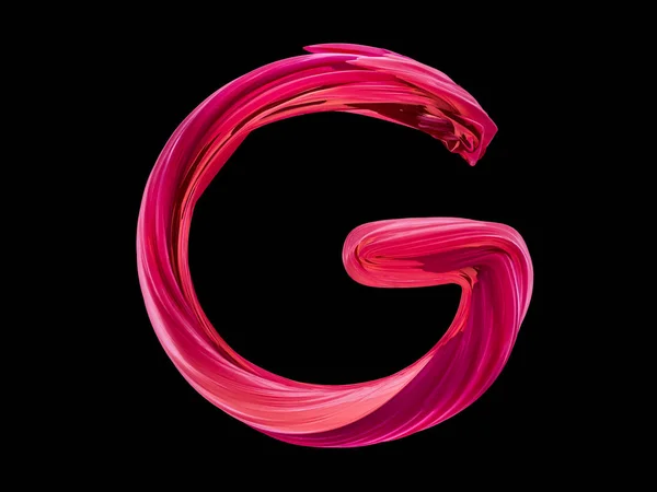 Алфавіт цукерки скручений стиль мистецтва та ілюстрація літера G. 3D — стокове фото