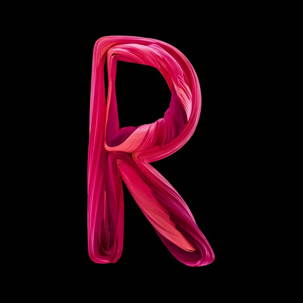 Alfabet cukierek skręcony styl sztuka i list ilustracji R. 3D — Zdjęcie stockowe