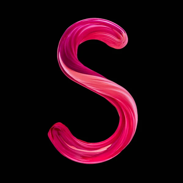 Alfabet Candy twisted stijl kunst en illustratie letter S. 3D — Stockfoto