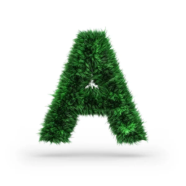 Верхній регістр зелений і екологічний шрифт. Літера А. тривимірний — стокове фото