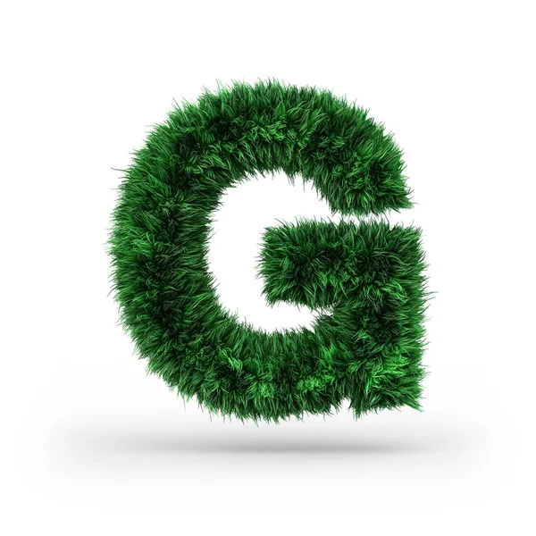 Hoofdletters groen en ecologie lettertype. Letter G. 3D — Stockfoto