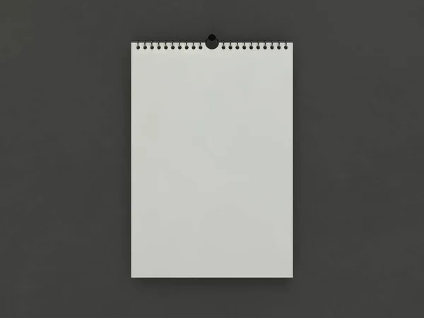 Modelo de calendário vertical de design em branco com sombras suaves. 3D — Fotografia de Stock