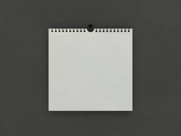 Plantilla de calendario cuadrada de diseño en blanco con sombras suaves. 3D — Foto de Stock