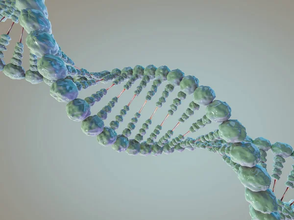 Cadeia de ADN. Antecedentes científicos abstractos. Renderização 3D — Fotografia de Stock