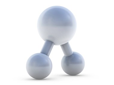 Su molekülü. Ekoloji, biyoloji ve biyokimya konsepti. Üç Boyut