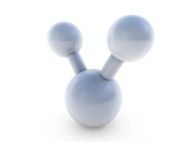 Su molekülü. Ekoloji, biyoloji ve biyokimya konsepti. Üç Boyut