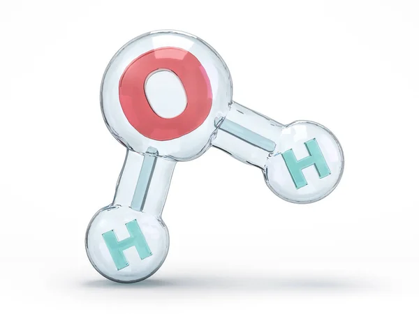 Molécula de água. Conceito de ecologia, biologia e bioquímica. 3D — Fotografia de Stock
