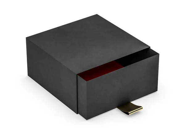 Caixa preta simular isolado no fundo branco. 3D — Fotografia de Stock