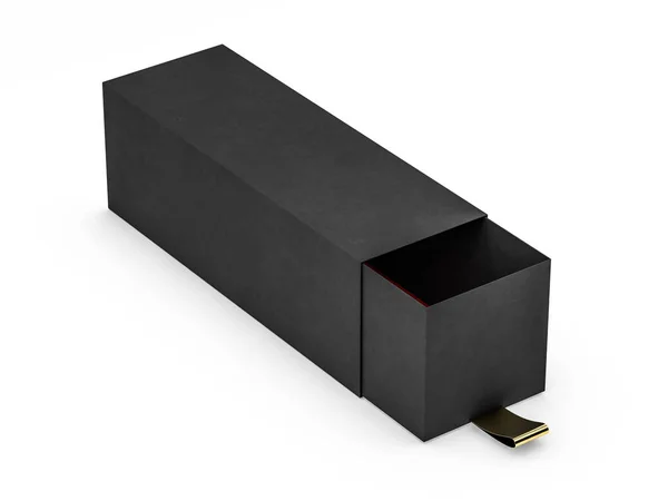 Black box mock up isolated on white background. 3D — Stock Photo, Image