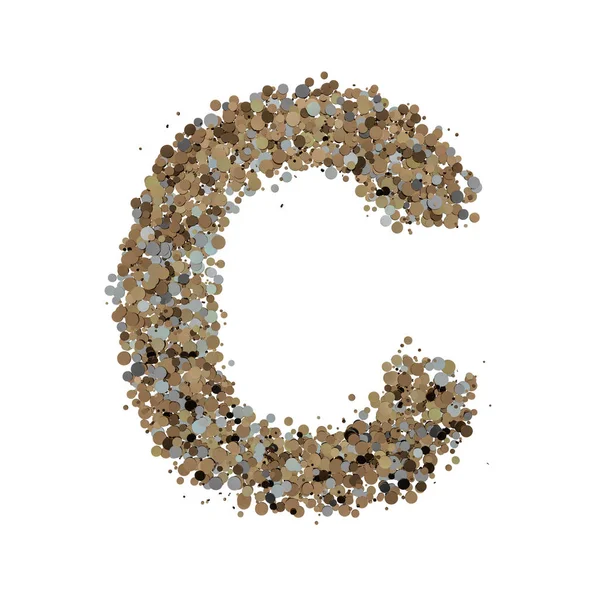 Jasnozłotą literę C na tle. 3D — Zdjęcie stockowe