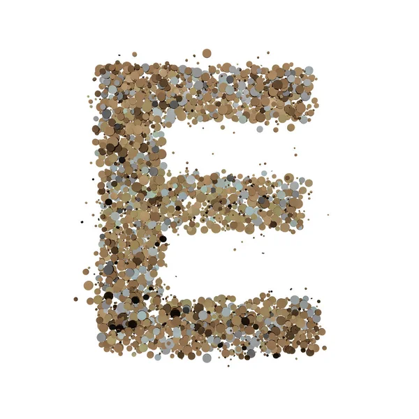 Jasna złota litera E na tle. 3D — Zdjęcie stockowe