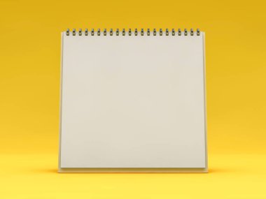 Boş kare masa takvimi. Mockup tasarım konsepti. 3d