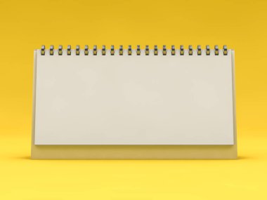 Boş yatay masa takvimi. Mockup tasarım konsepti. 3d