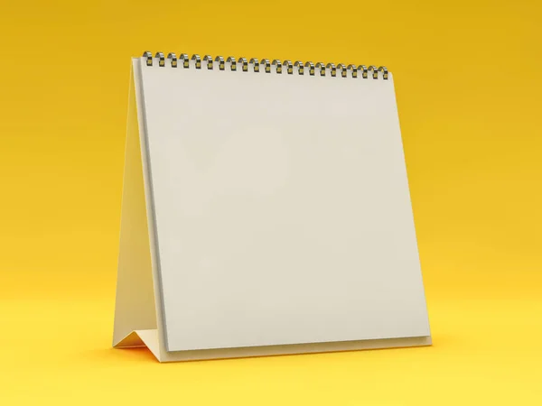 Calendario de escritorio cuadrado vacío. Concepto de diseño burlón. 3D — Foto de Stock