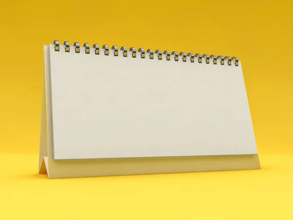 Empty horizontal desk calendar. Mockup design concept. 3D — Stock Photo, Image