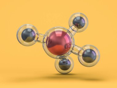 Metan molekül arka plan. 3D render