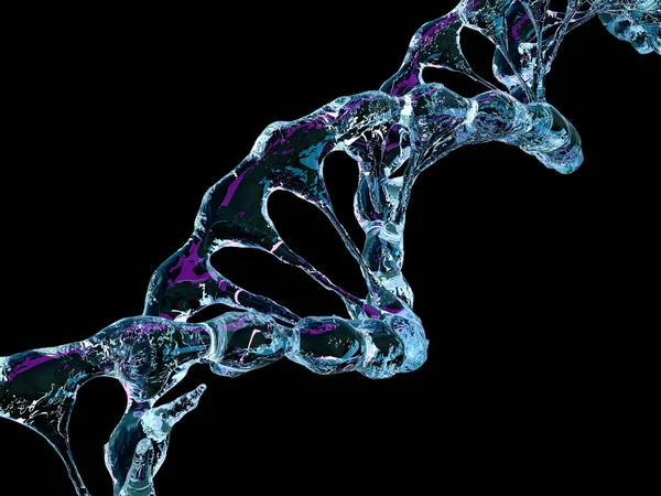 Dna 鎖。抽象的な科学的背景。3 d レンダリング — ストック写真