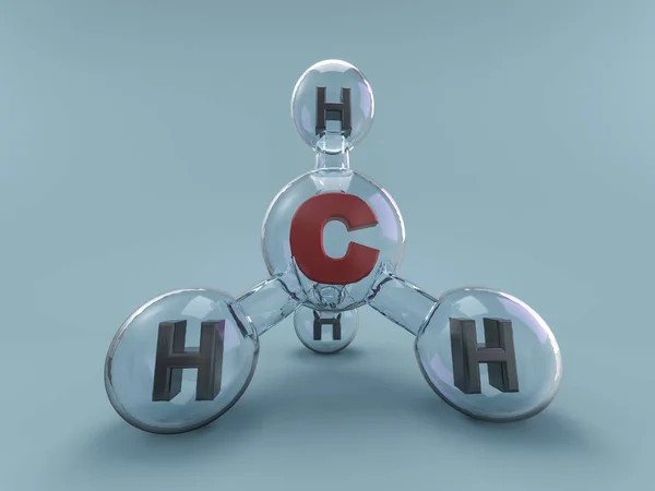 Metan molekyler bakgrund. 3D-rendering — Stockfoto
