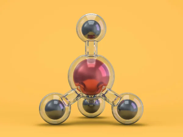 Moléculas de metano Fundo. Renderização 3D — Fotografia de Stock