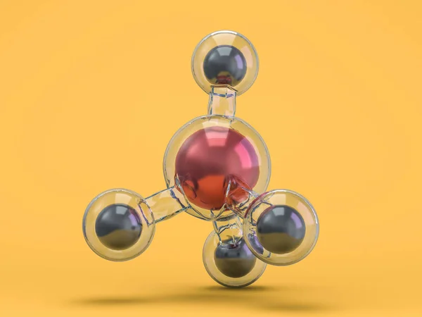Φόντο μόρια μεθανίου. 3D rendering — Φωτογραφία Αρχείου