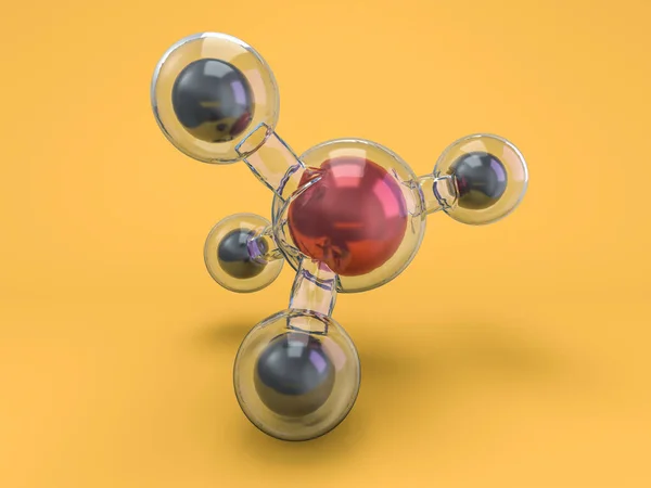 Methane Molecules Background. 3D rendering — Stock Photo, Image