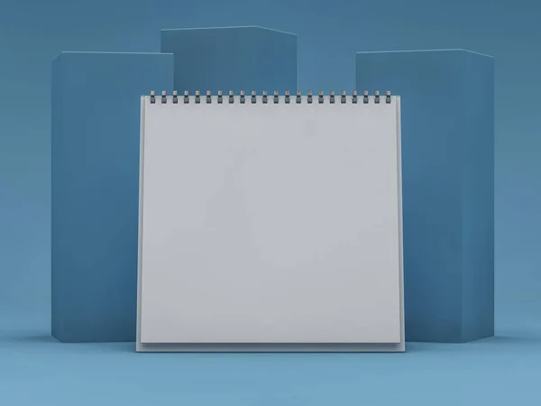 空方形桌面日历。模拟设计理念。三维 — 图库照片