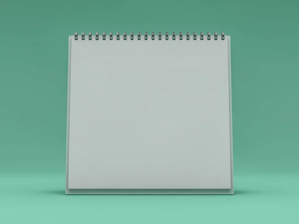 Lege vierkante bureaukalender. Mockup ontwerpconcept. 3d — Stockfoto