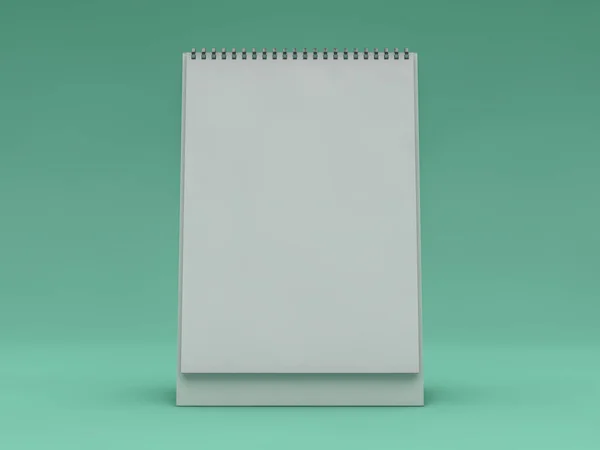 Prázdný svislý kalendář na stole. Koncepce designu. 3d — Stock fotografie
