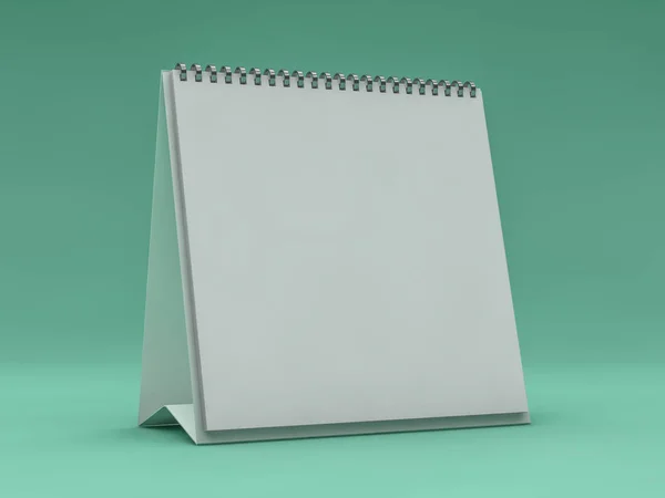 Calendário de mesa quadrado vazio. Conceito de design Mockup. 3D — Fotografia de Stock
