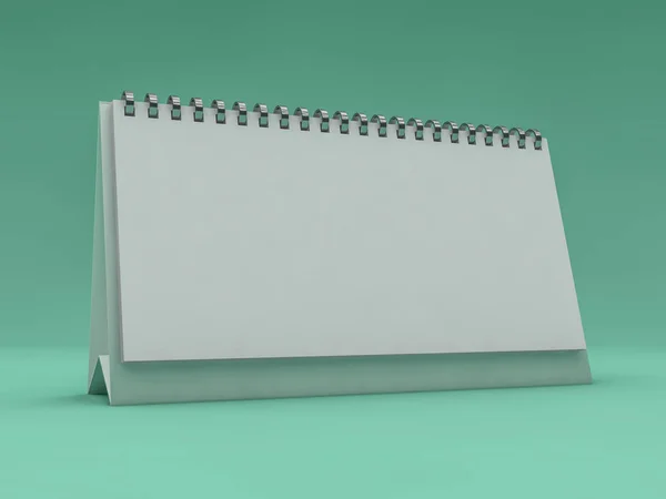 Calendario de escritorio horizontal vacío. Concepto de diseño burlón. 3D — Foto de Stock
