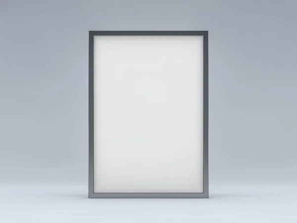 Fehér üres fénykép függőleges keret mockup háttérben. 3d — Stock Fotó