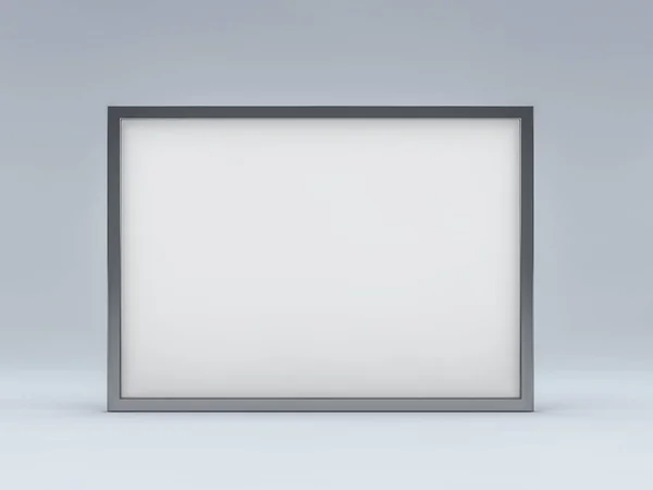 背景上の白い空白の写真水平フレームモックアップ。3 d — ストック写真