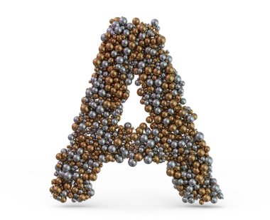 Arka planda açık altın harfli A harfi. Üç Boyut